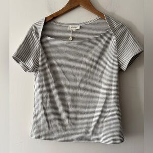 NWOT Bohme Favor Striped Tee in Grey
